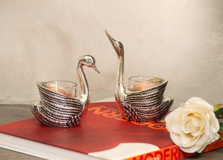 Swan T- Light Holder Set of 2