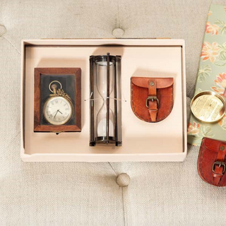Gift Hamper Including Pocket watch, Hour glass & Pocket compass with compass in Gold Finish