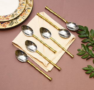 Bamboo Spoons SO6 gold and nickle