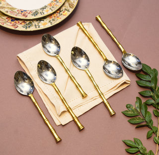 Bamboo Spoons SO6 gold and nickle