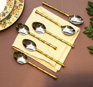 Bamboo Spoons SO6 gold and nickle