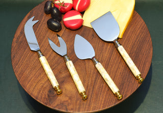 SS cheese cutlery set of 4 with MOP handle