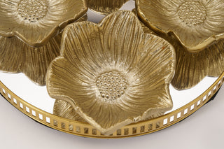 Round Mirror Tray Gold Finish (25 cm Diameter)