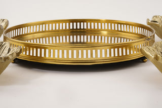 Round Mirror Tray Gold Finish (25 cm Diameter)