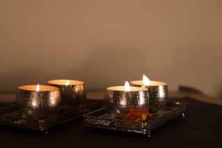 Khurduri textured wax filled jar in nickle finish SO2