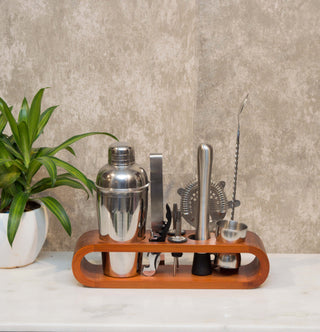 Barset with wooden box set of 9