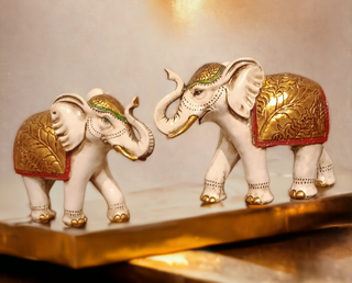Elephant white & Gold Large