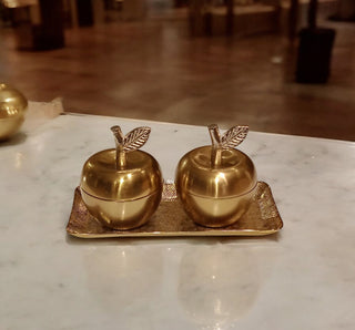 Apple bowl & tray set of 3