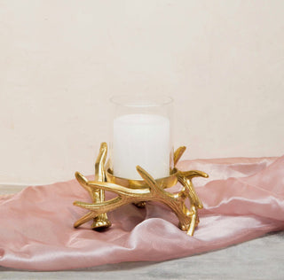 1 Light Branch Candle Holder in Gold Finish