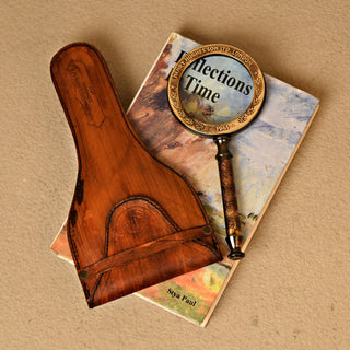 Engraved magnifier with leather case(19x8.5)cm