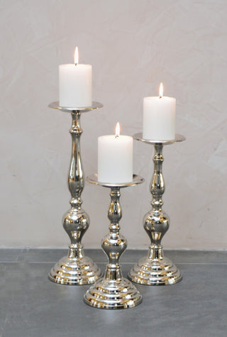 Large Pillar Candle Holder – Gold Antique Finish