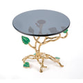 Aluminium Leaf Cake Stand with Glass Top