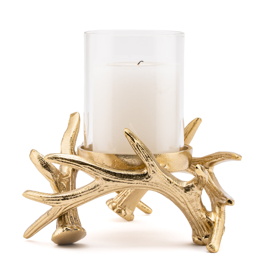 Single Branch Candle Holder – Gold Finish