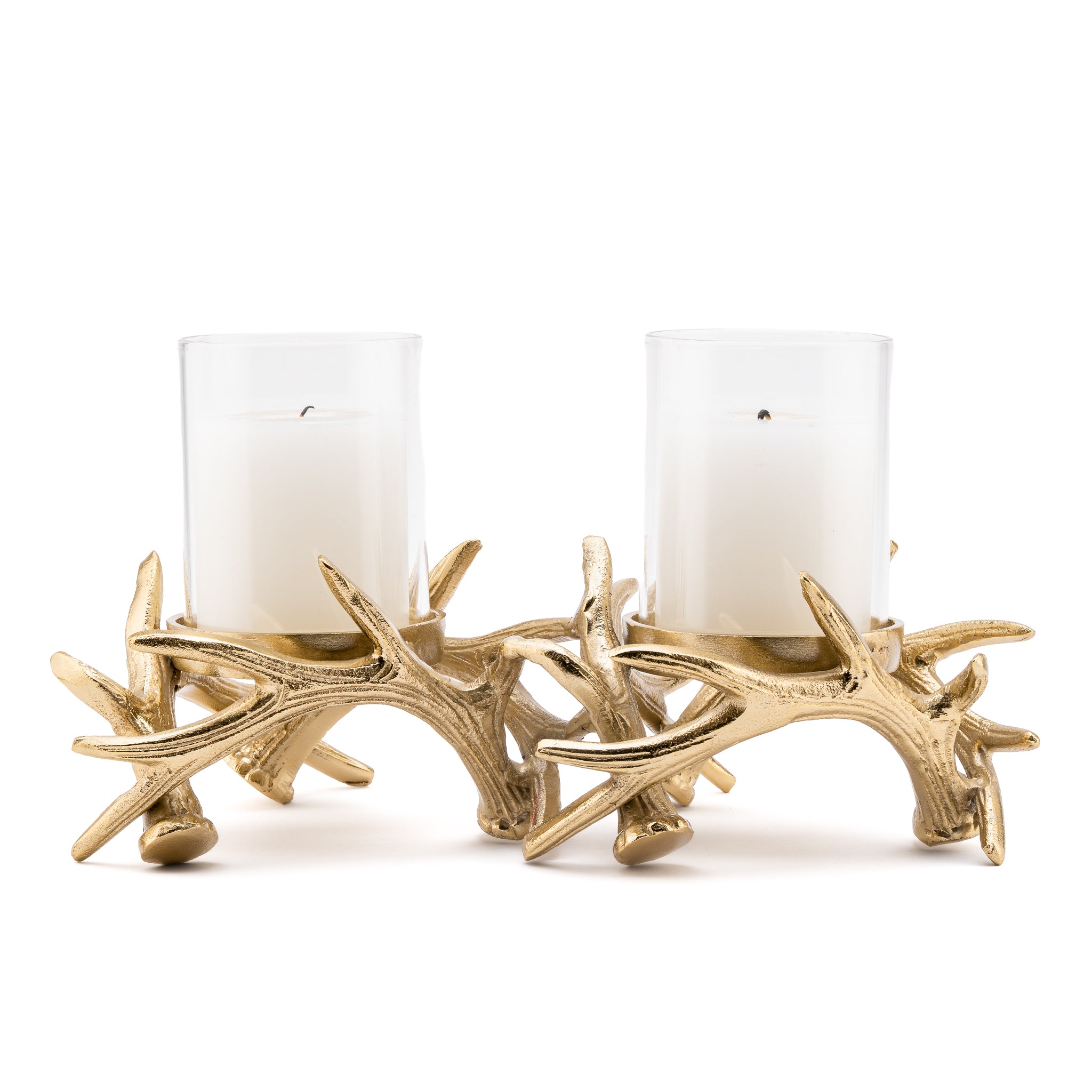 Two Light Branch Candle holder in Gold