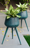 Mercury Finish Planters on stand