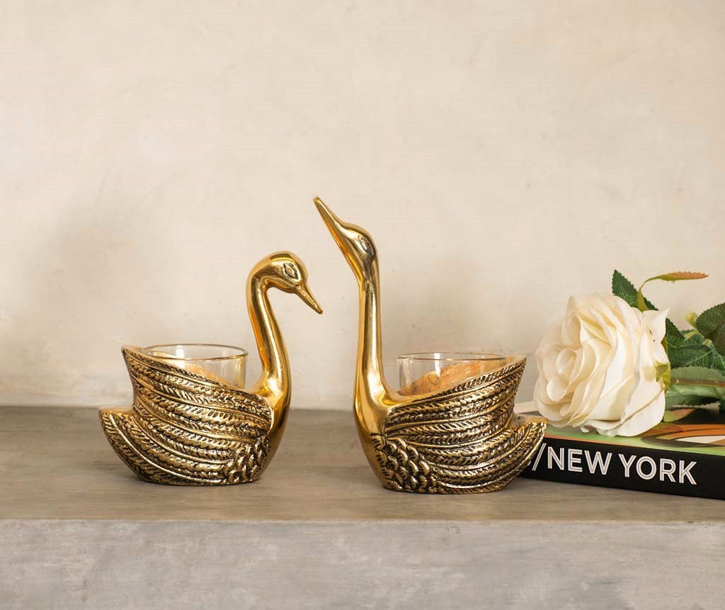 Swan T- Light Holder Set of 2