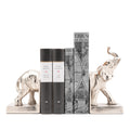 Elephant bookends in nickel finish
