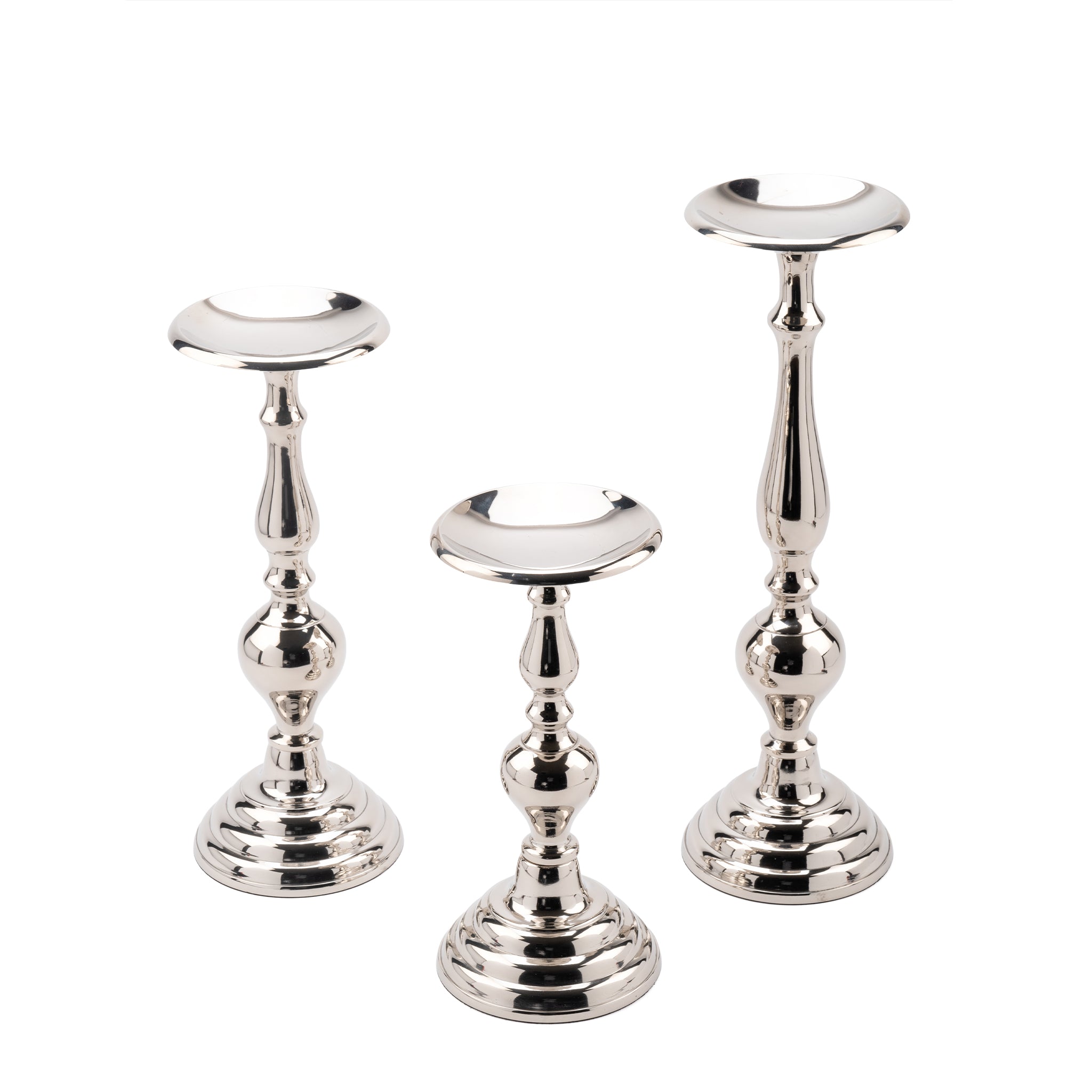 Large Pillar Candle Holder – Nickel Finish
