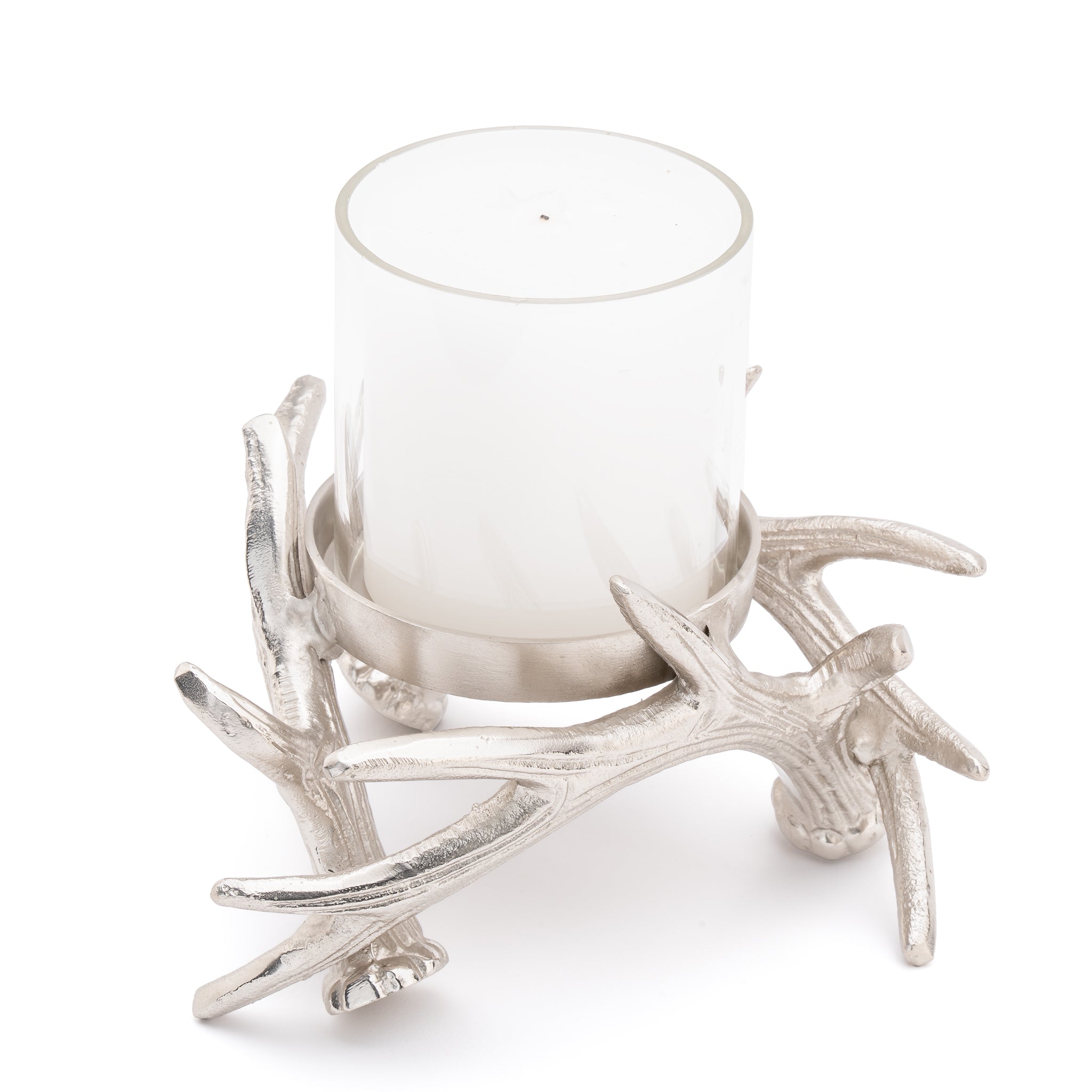 Single Branch Candle Holder – Nickel Finish