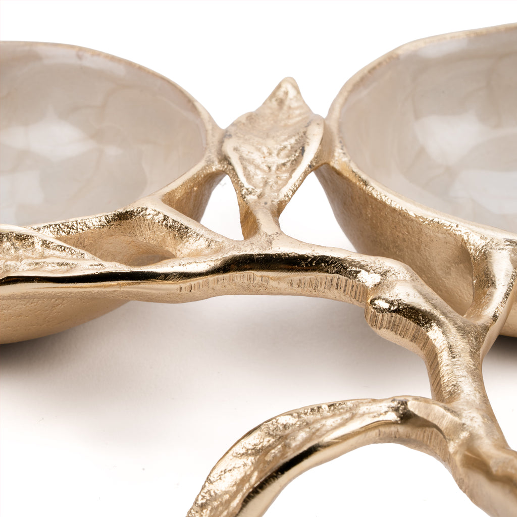 ALUMINIUM POMEGRANATE 2 SECTION DISH