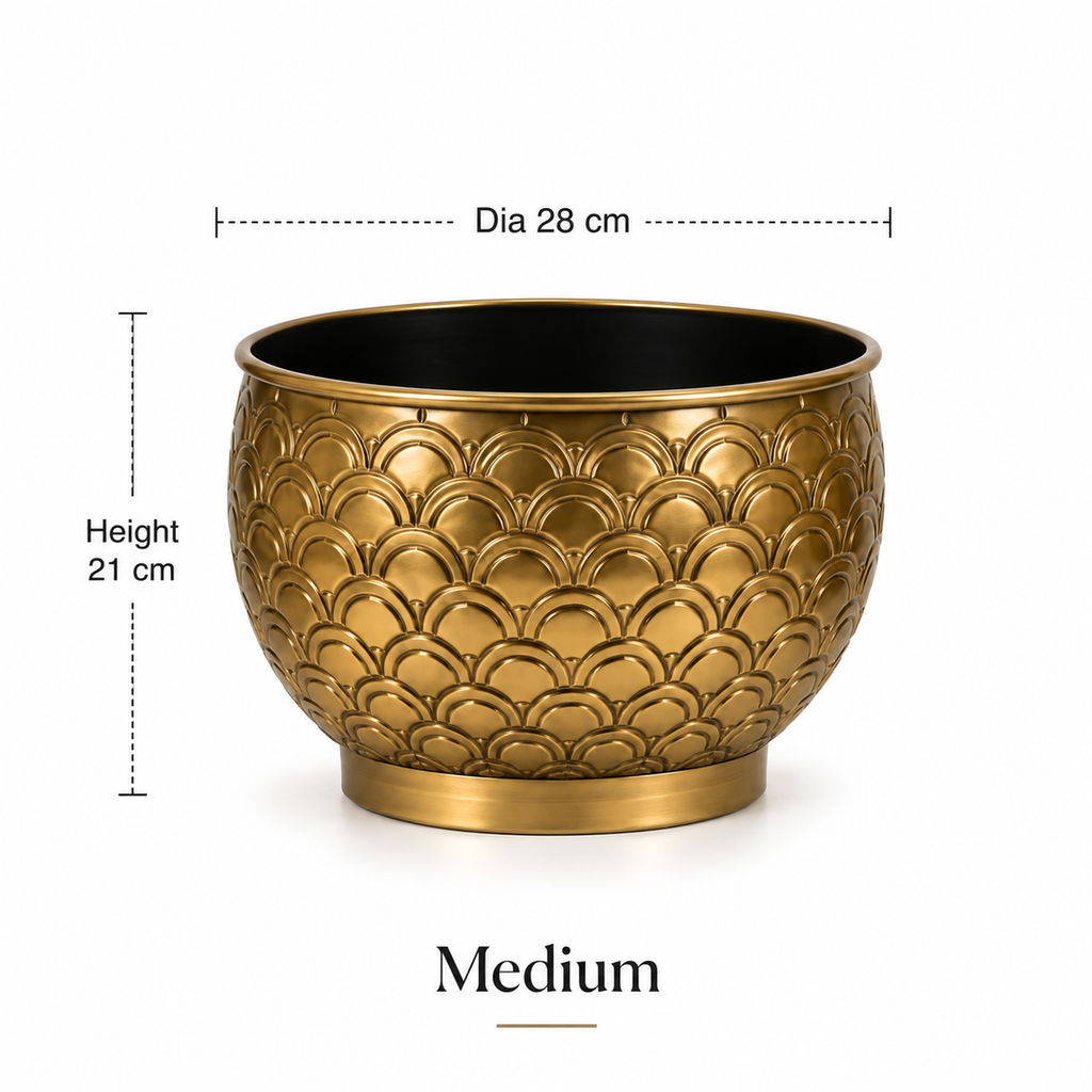Iron Peacock Planter – Gold Antique Finish
