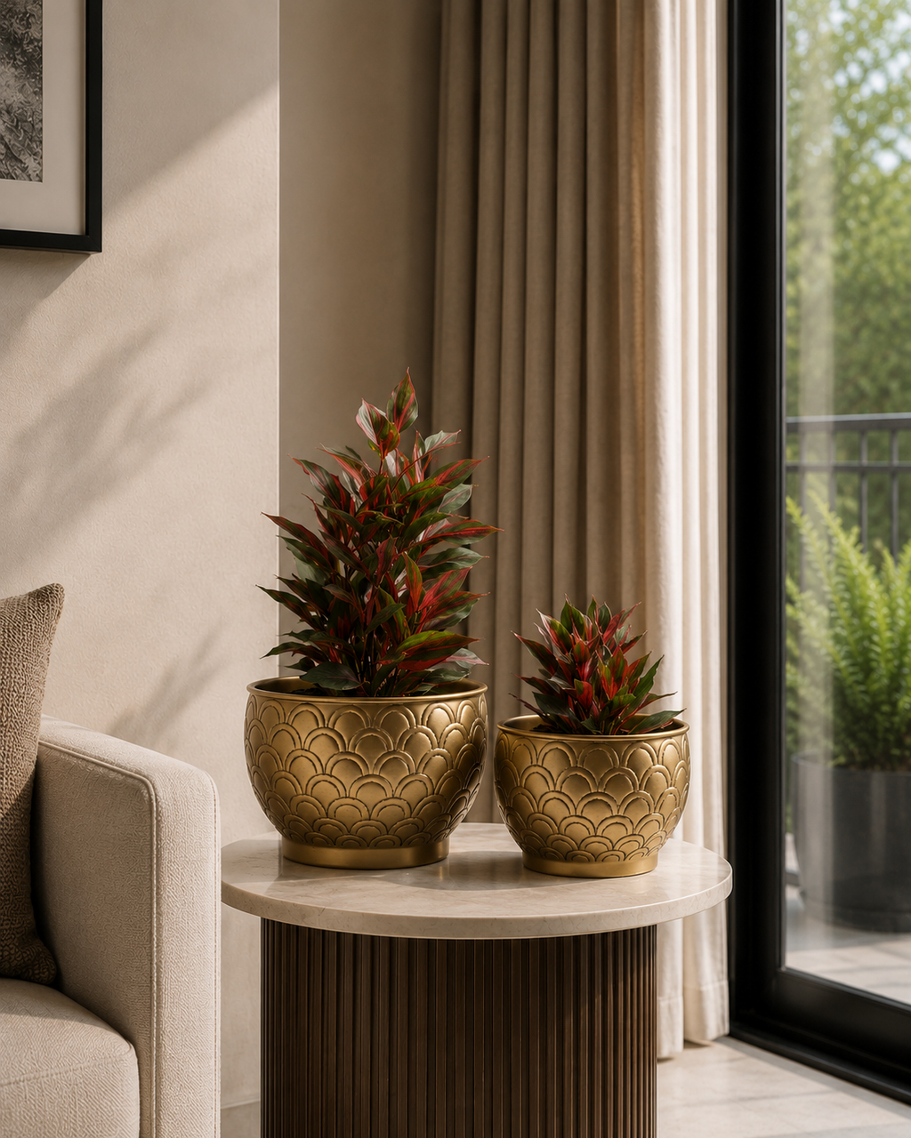 Iron Peacock Planter – Gold Antique Finish