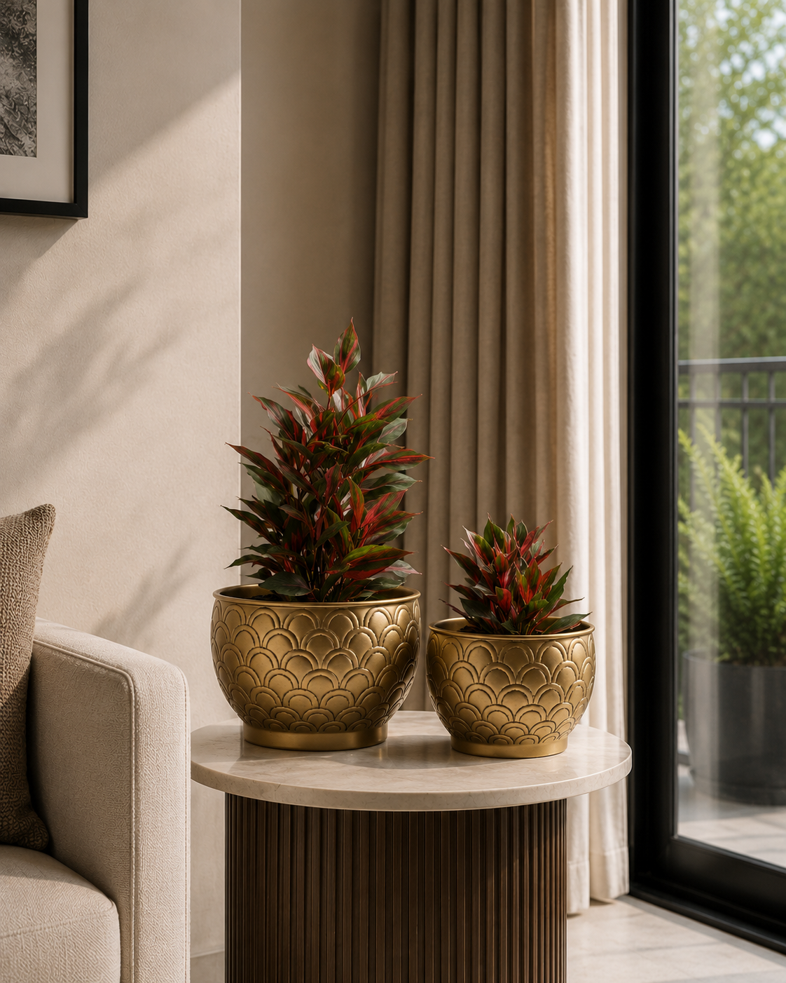 Iron Peacock Planter – Gold Antique Finish