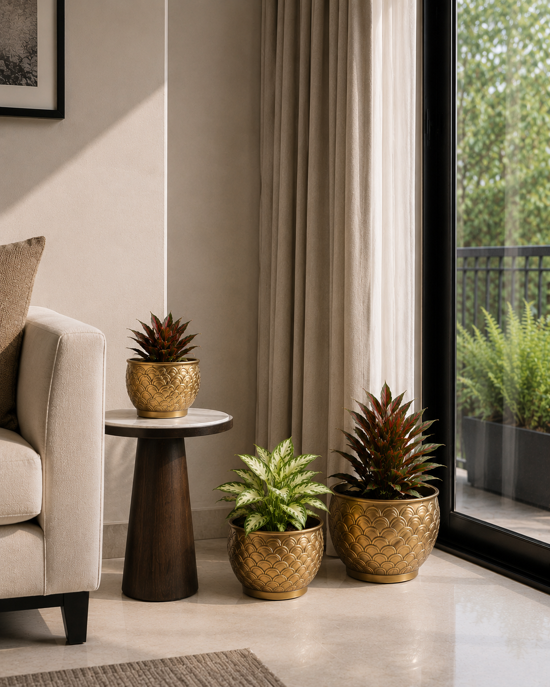 Iron Peacock Planter – Gold Antique Finish