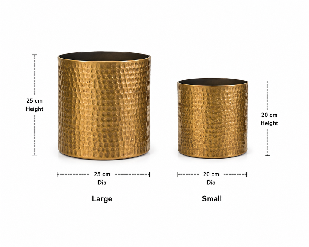 Iron Hammered Planter – Gold Antique Finish