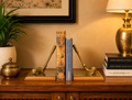 Golf Stick bookend in Gold & Nickle Finish