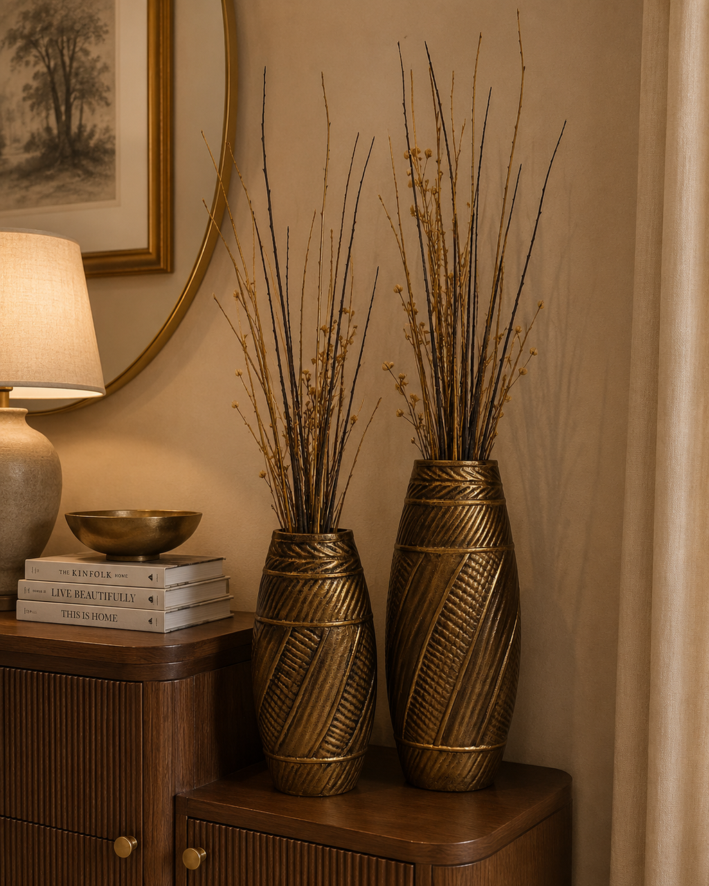 Embossed cast Alu. Vase