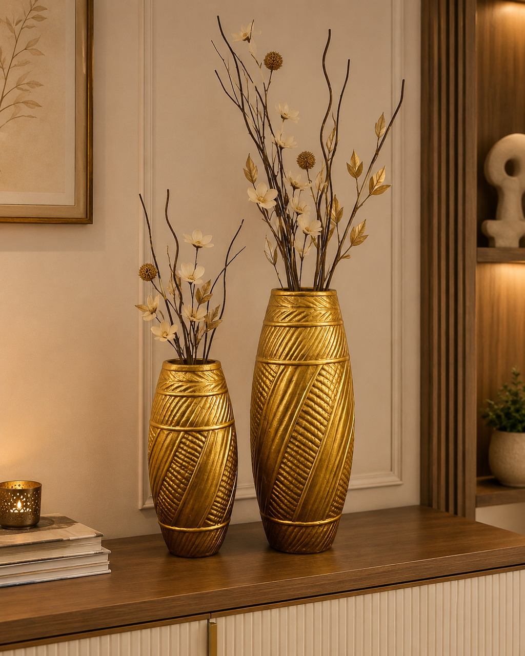 Embossed cast Alu. Vase