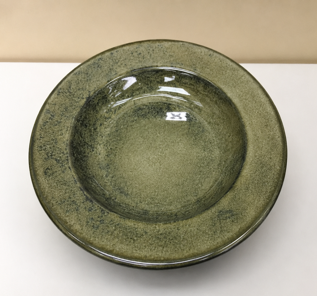 Dark Green Ceramic Soup Plate 10"