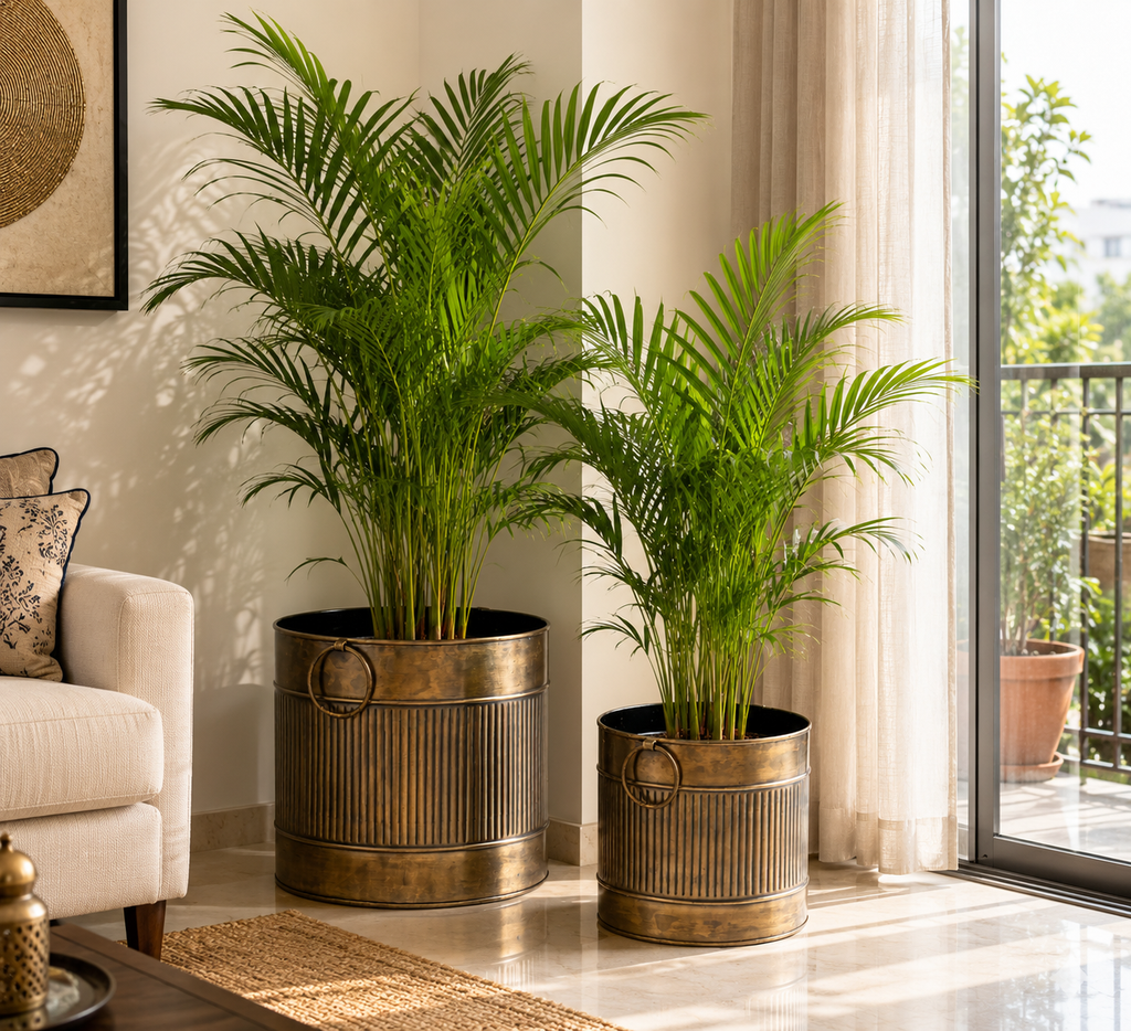 Ribbed planter with kunda GA Finish