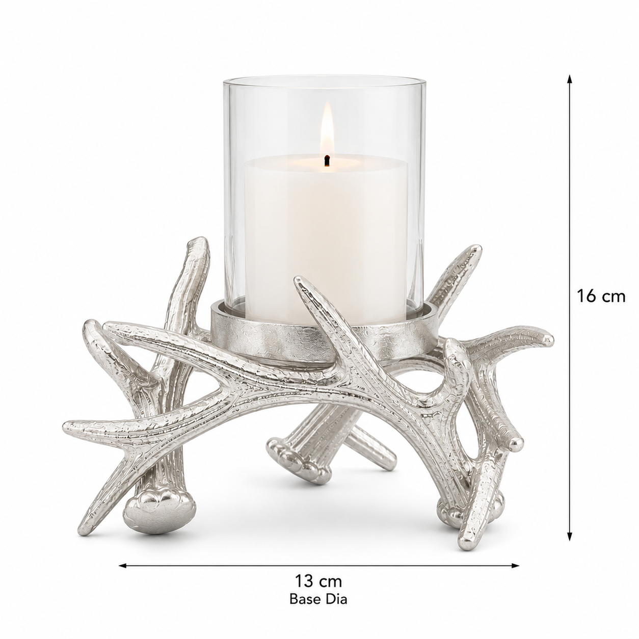 Single Branch Candle Holder – Nickel Finish