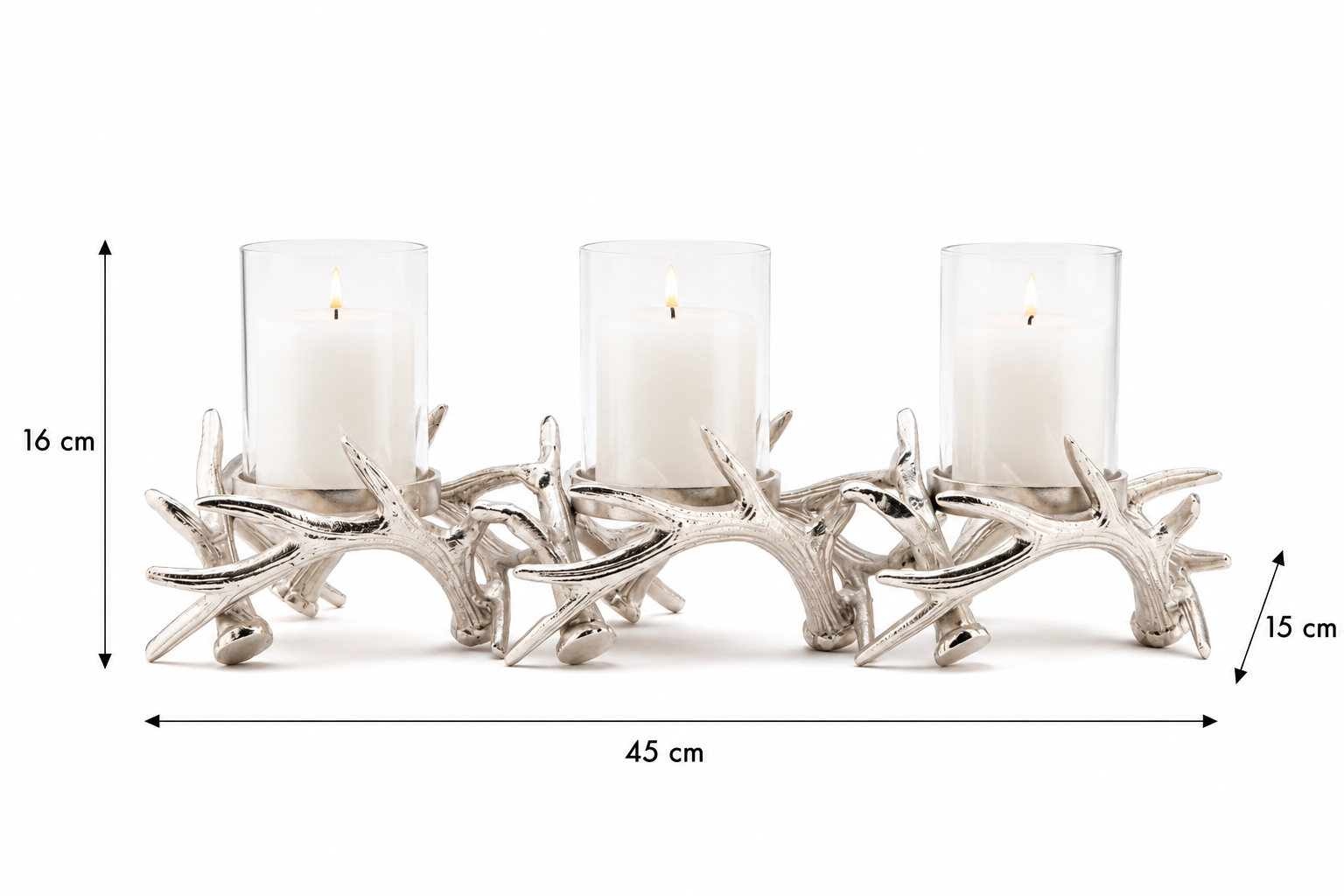 3 light branched candle holder