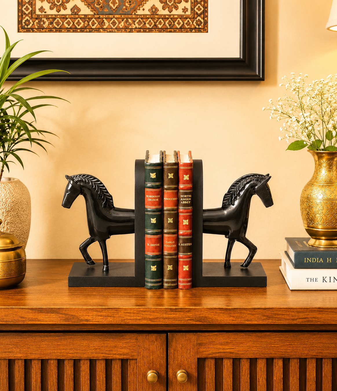 Nickel Running Horse Bookend