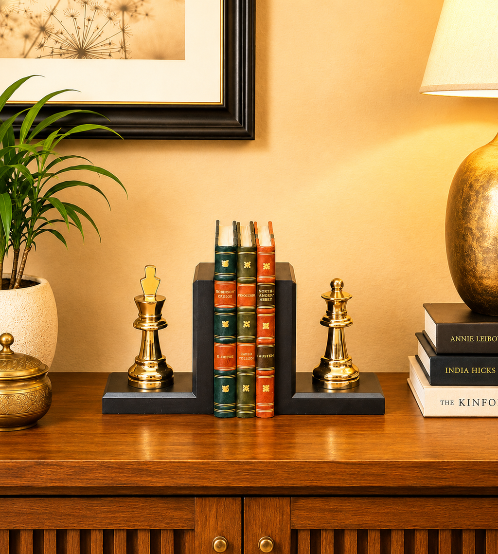 Queen & King Chess Bookend