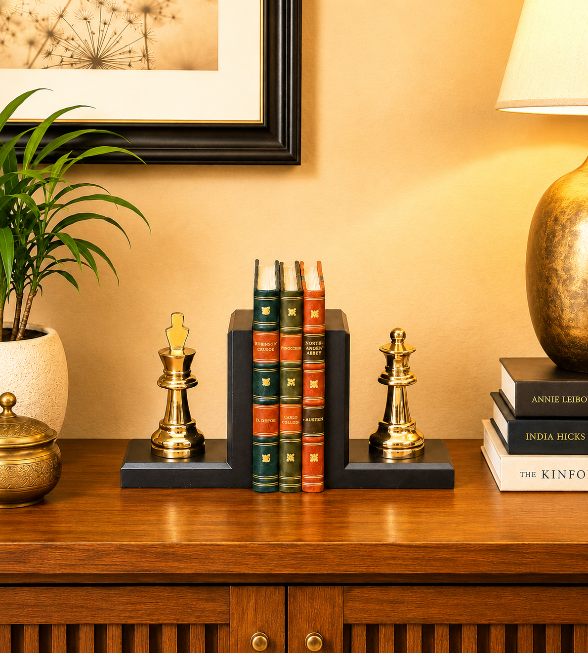 Queen & King Chess Bookend
