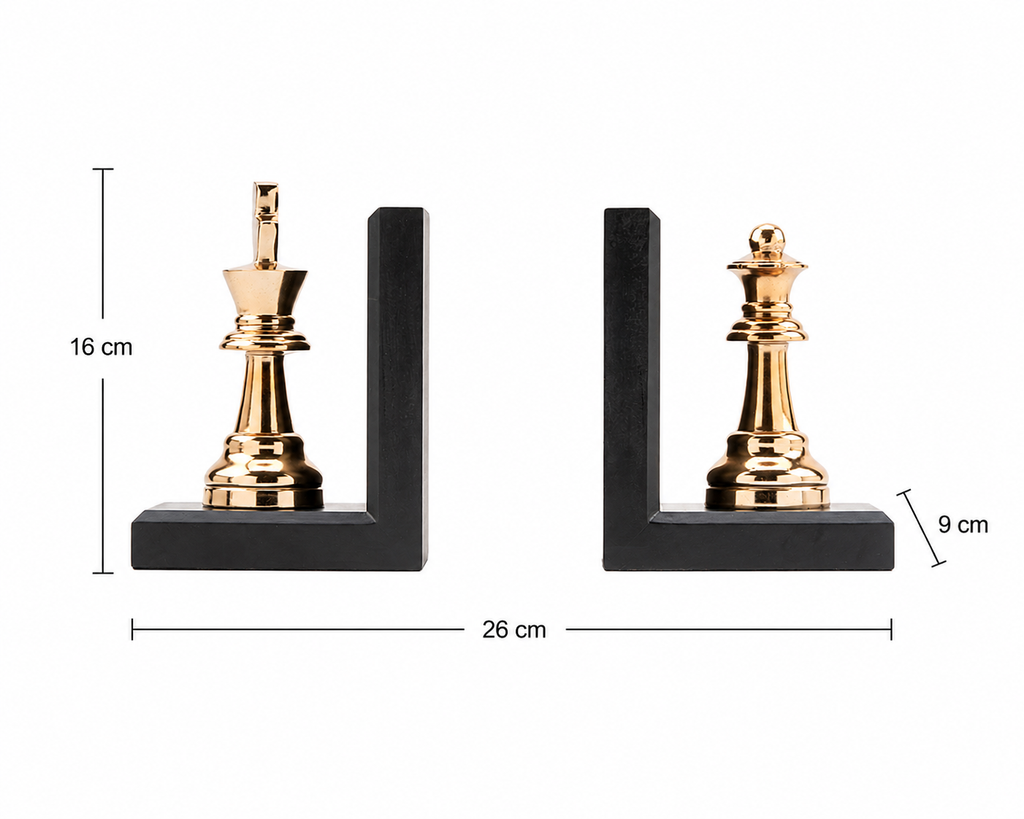 Queen & King Chess Bookend