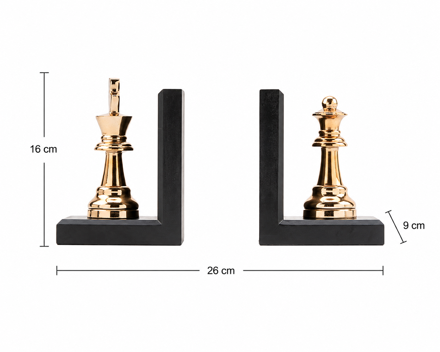 Queen & King Chess Bookend