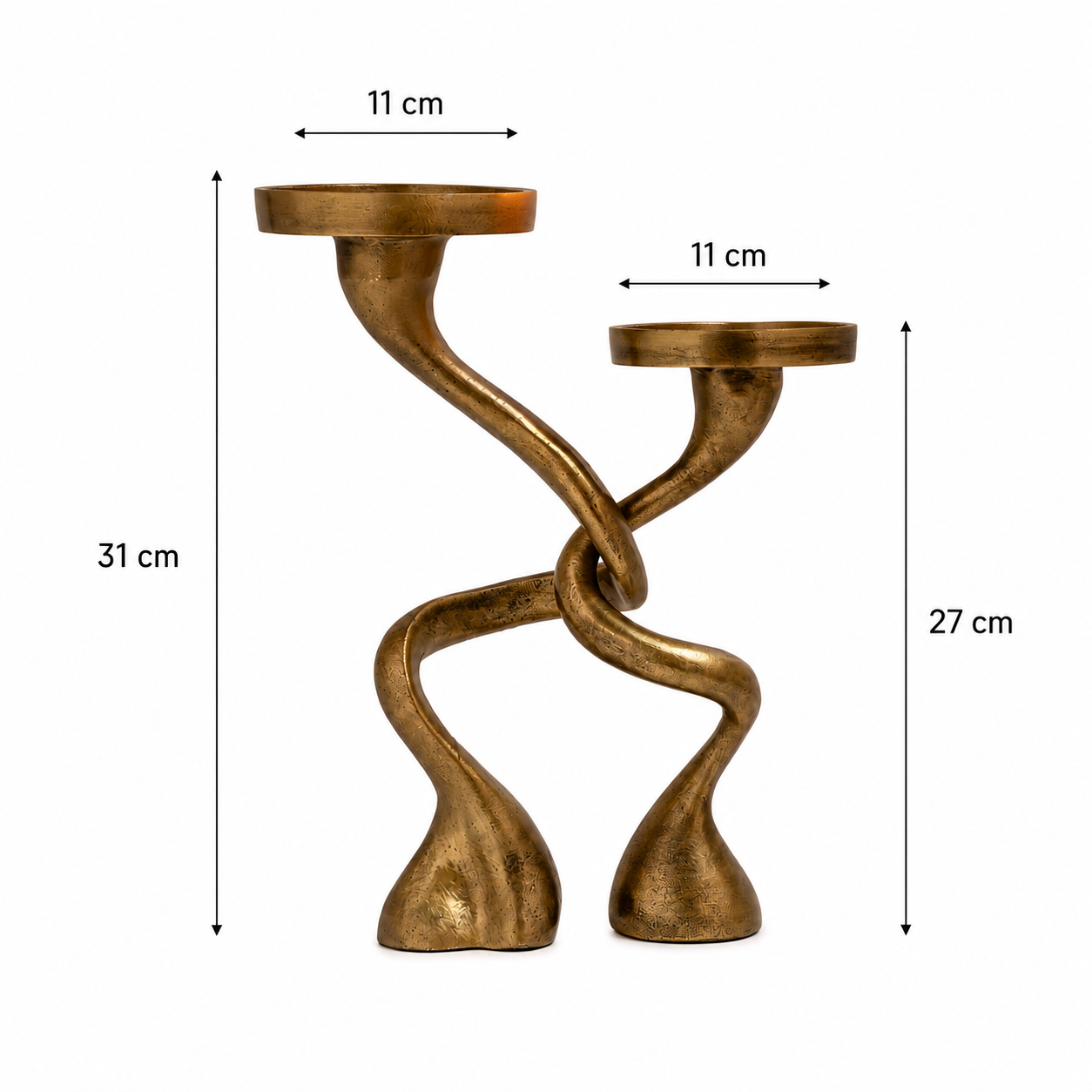 Mingled Alu Piller Candle Holder Set of 2