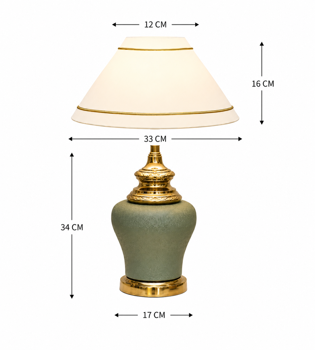 Metalic Gold and Green finish table lamp