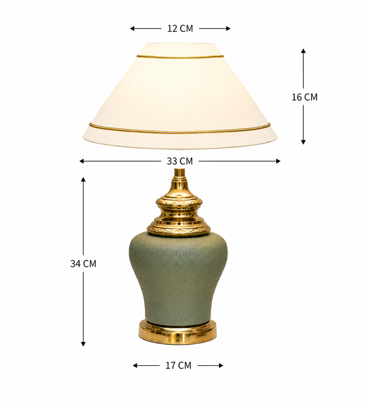 Metalic Gold and Green finish table lamp