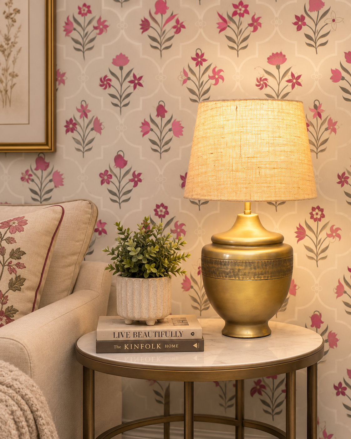 Chatai Strip Table lamp in Gold finish wide