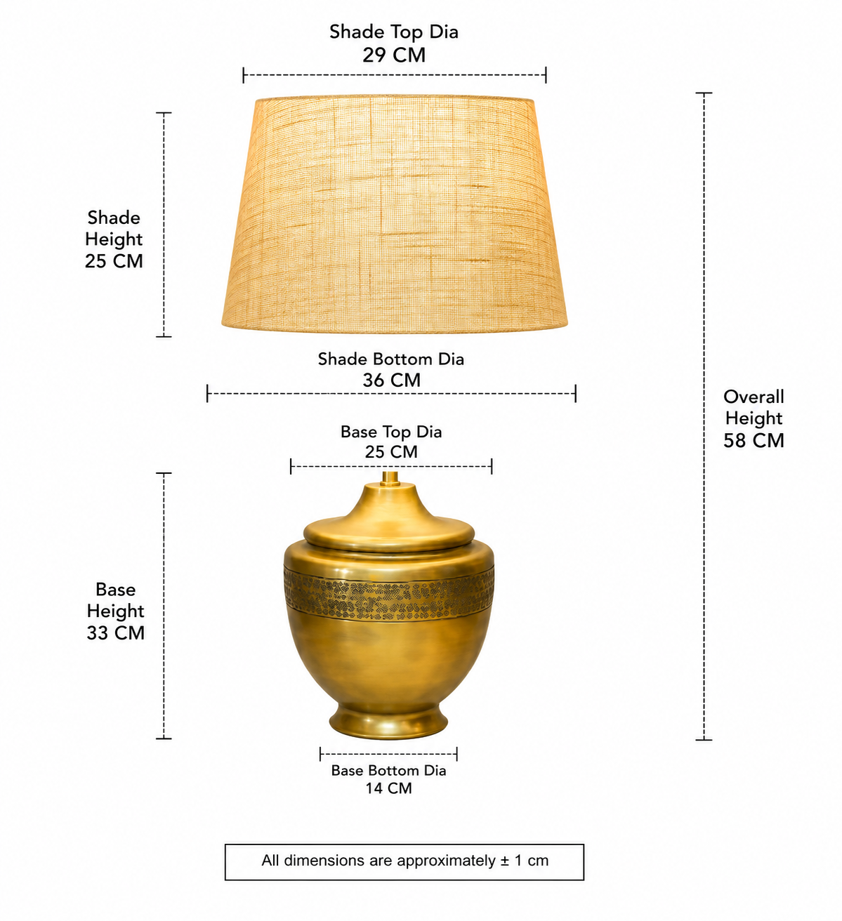 Chatai Strip Table lamp in Gold finish wide
