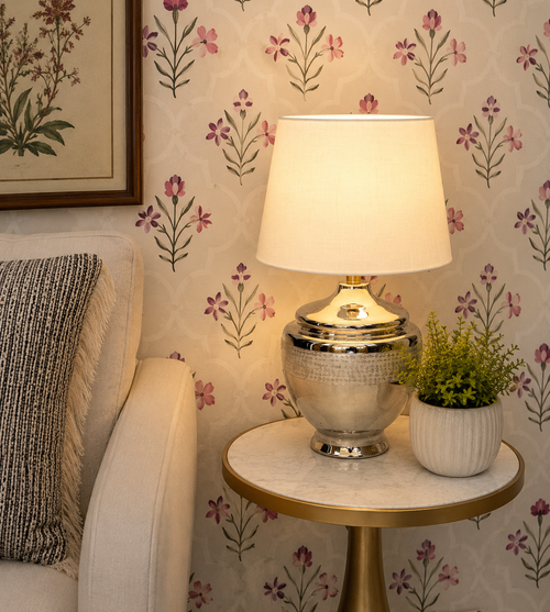 Chatai Strip Table lamp in Nickle Finish wide