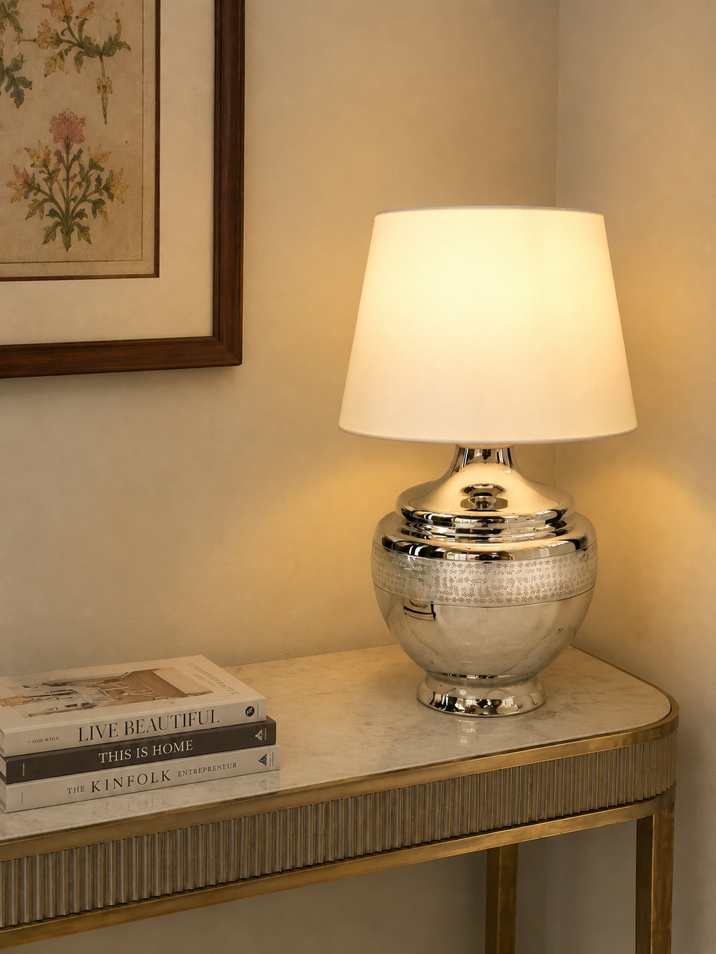 Chatai Strip Table lamp in Nickle Finish wide