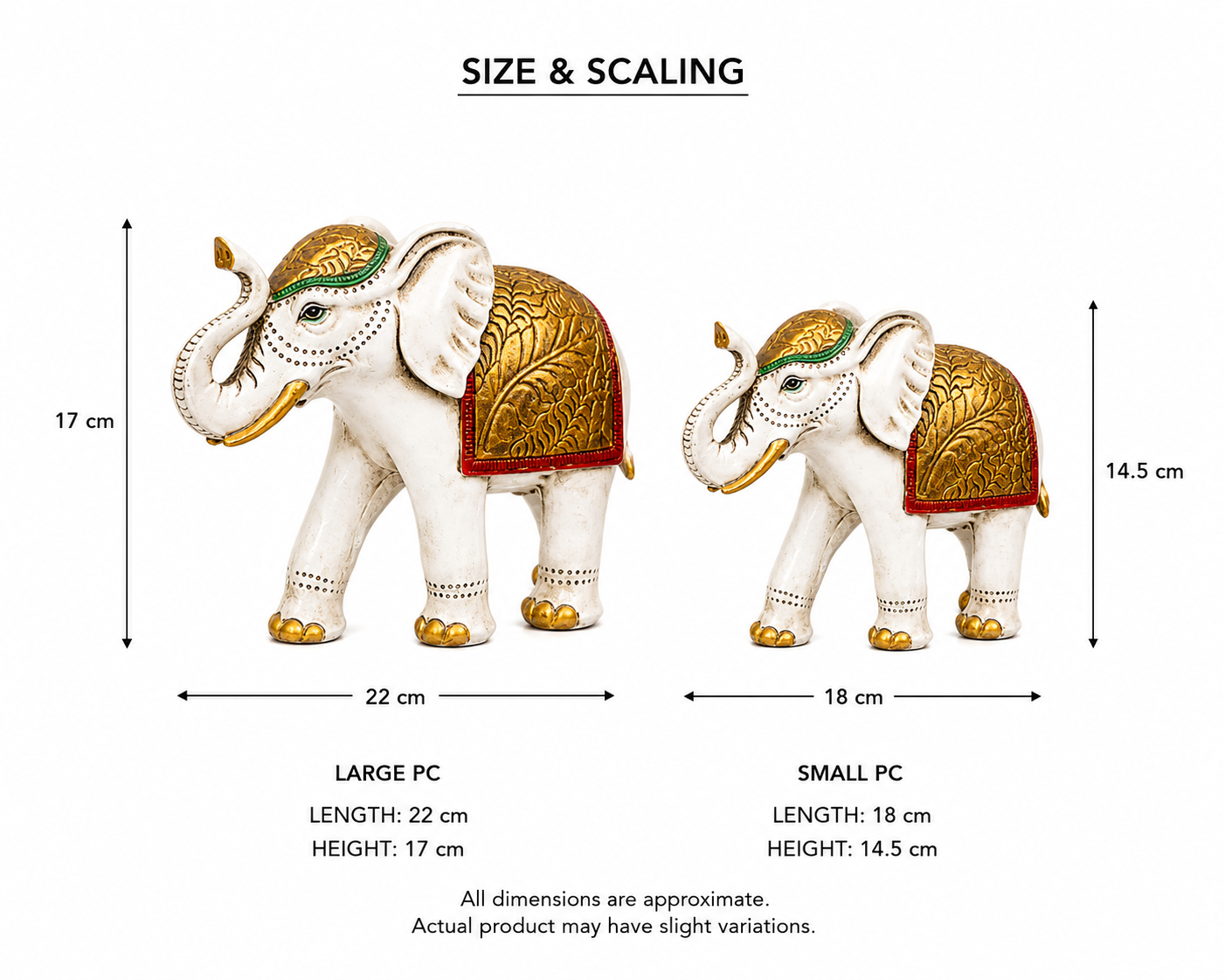 Elephant white & Gold Large
