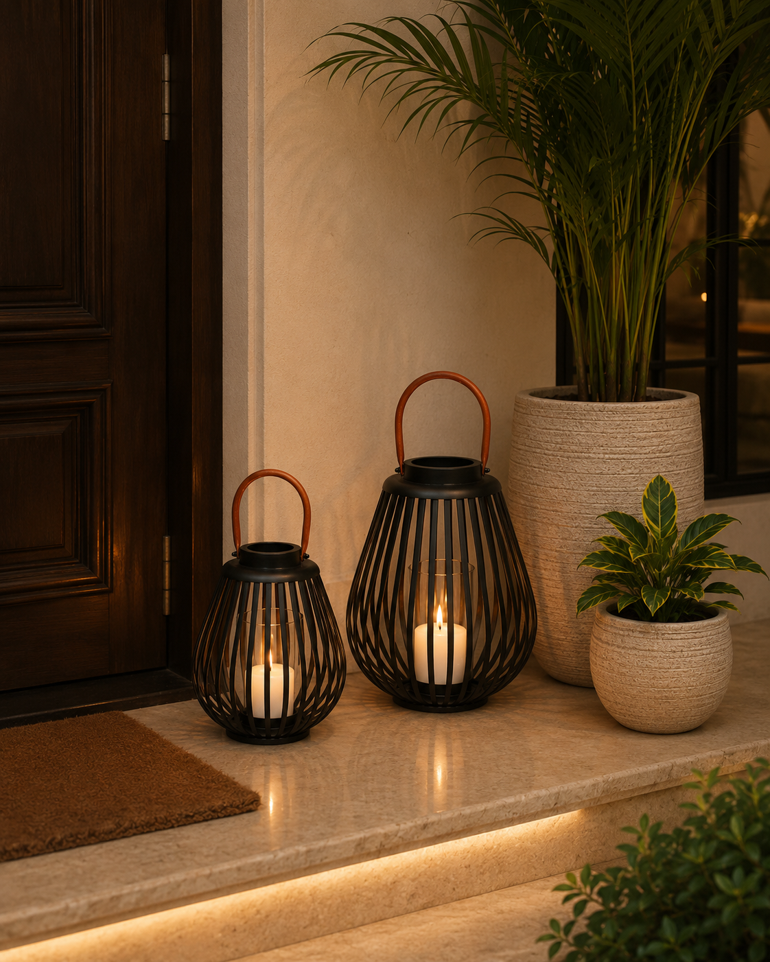 Black Powder Coated Cage Lantern